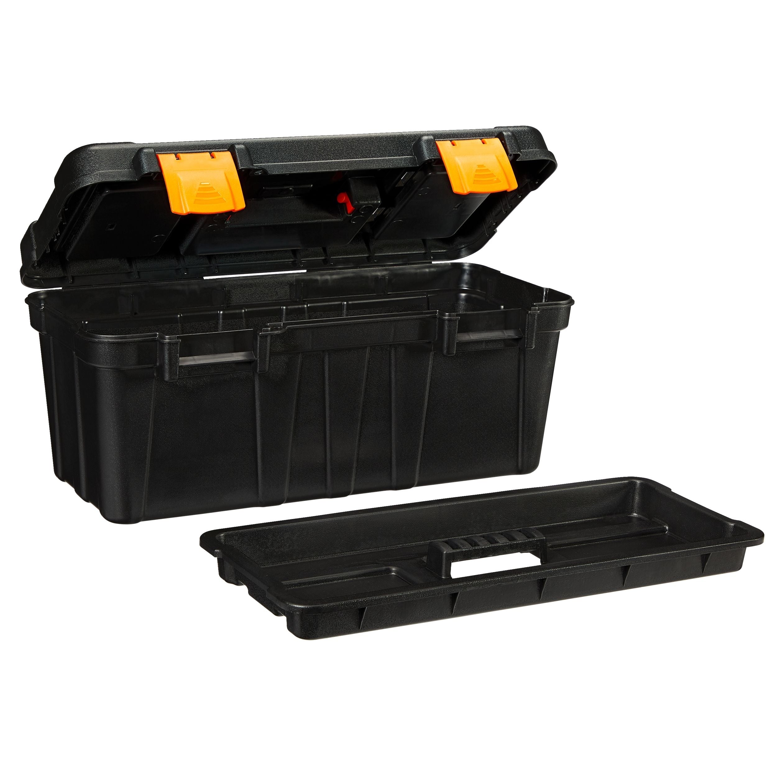 Certified Portable Plastic Tool Box with Removable Tray, 17-in