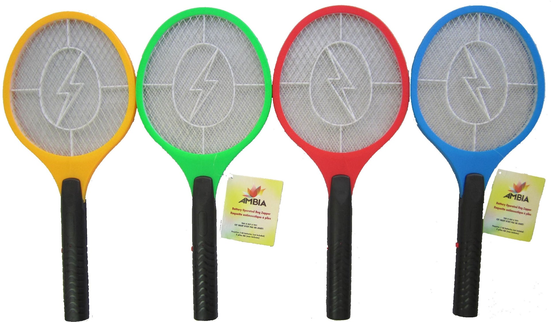 Ambia Battery-Powered Mosquito/Bug Zapper Racket, Assorted Colours