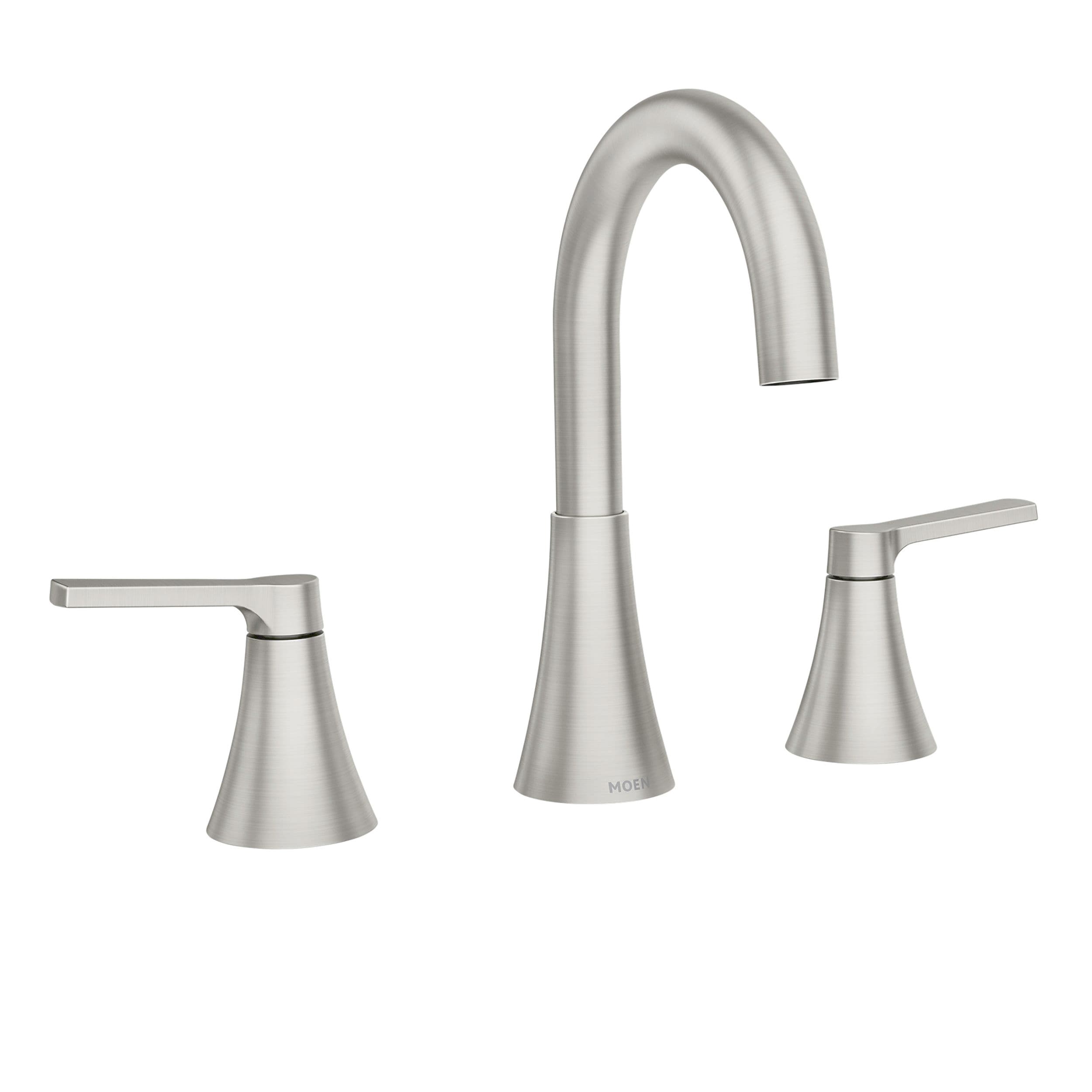 Moen Mikah Double Handle Widespread Bathroom Faucet, Spot Resist Brushed Nickel