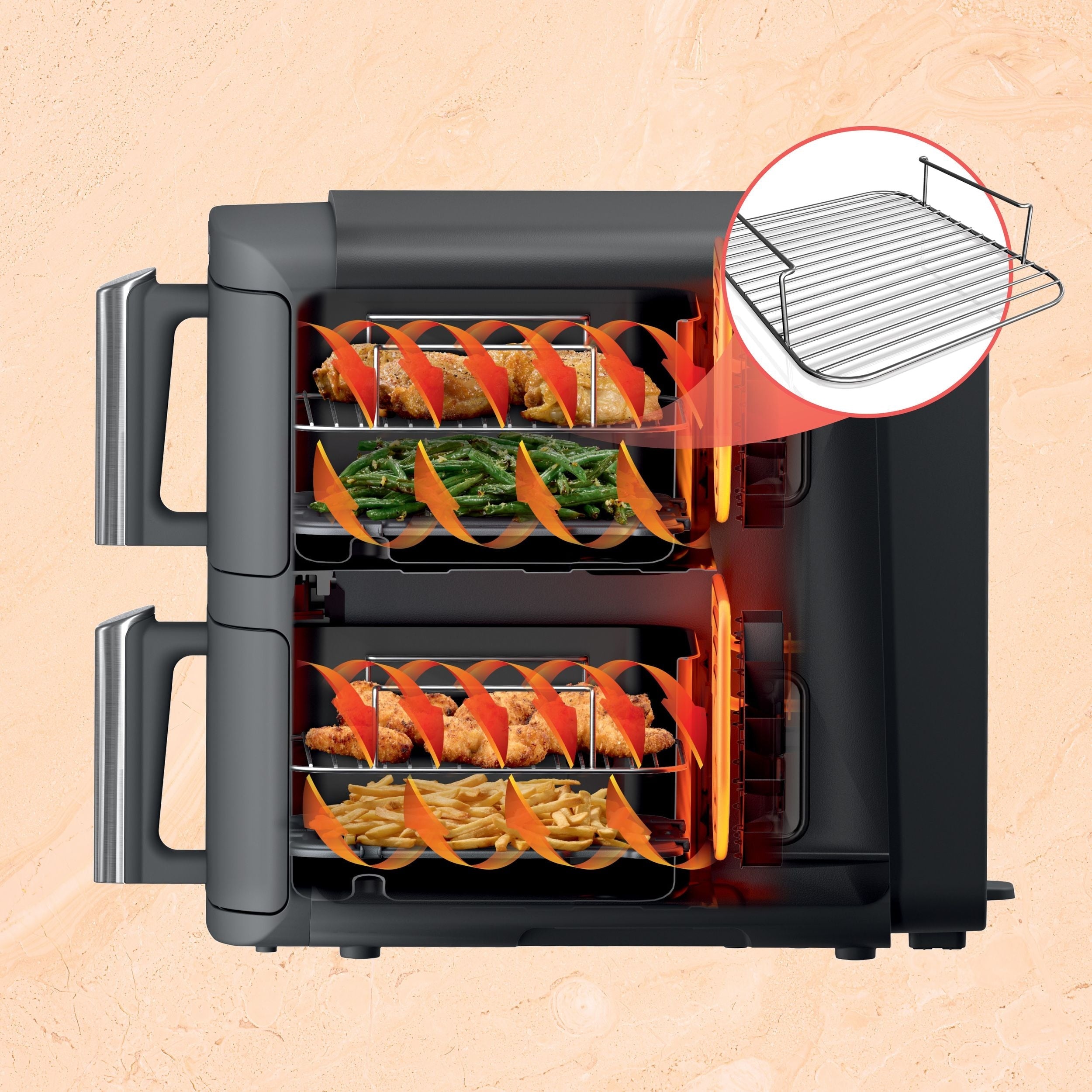 Ninja DoubleStack XL Multi-Rack Air Fryer with 2 Baskets & 6 Functions, 10-qt