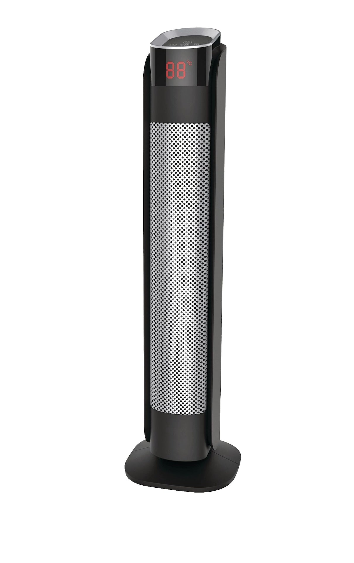 NOMA Oscillating Tower Ceramic Heater withRemote Control & Thermostat, 1500W, Black, 24-in