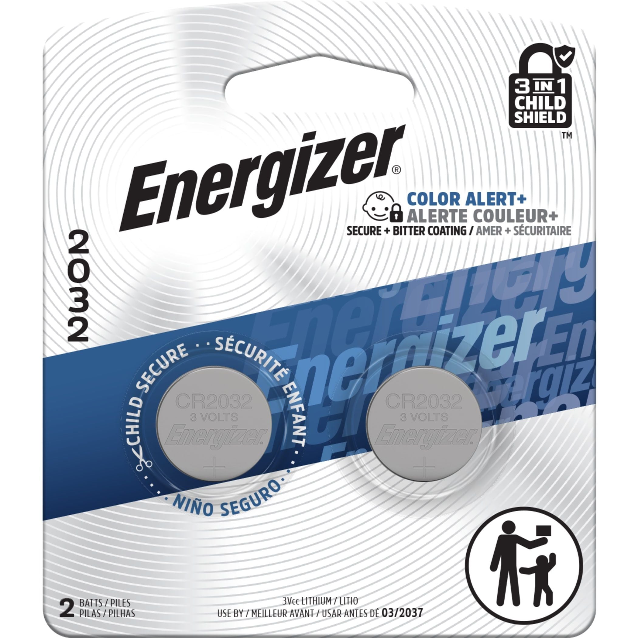 Energizer 2-pk CR2032 3V / 3 Volt Lithium Coin Cell Batteries, Long Lasting