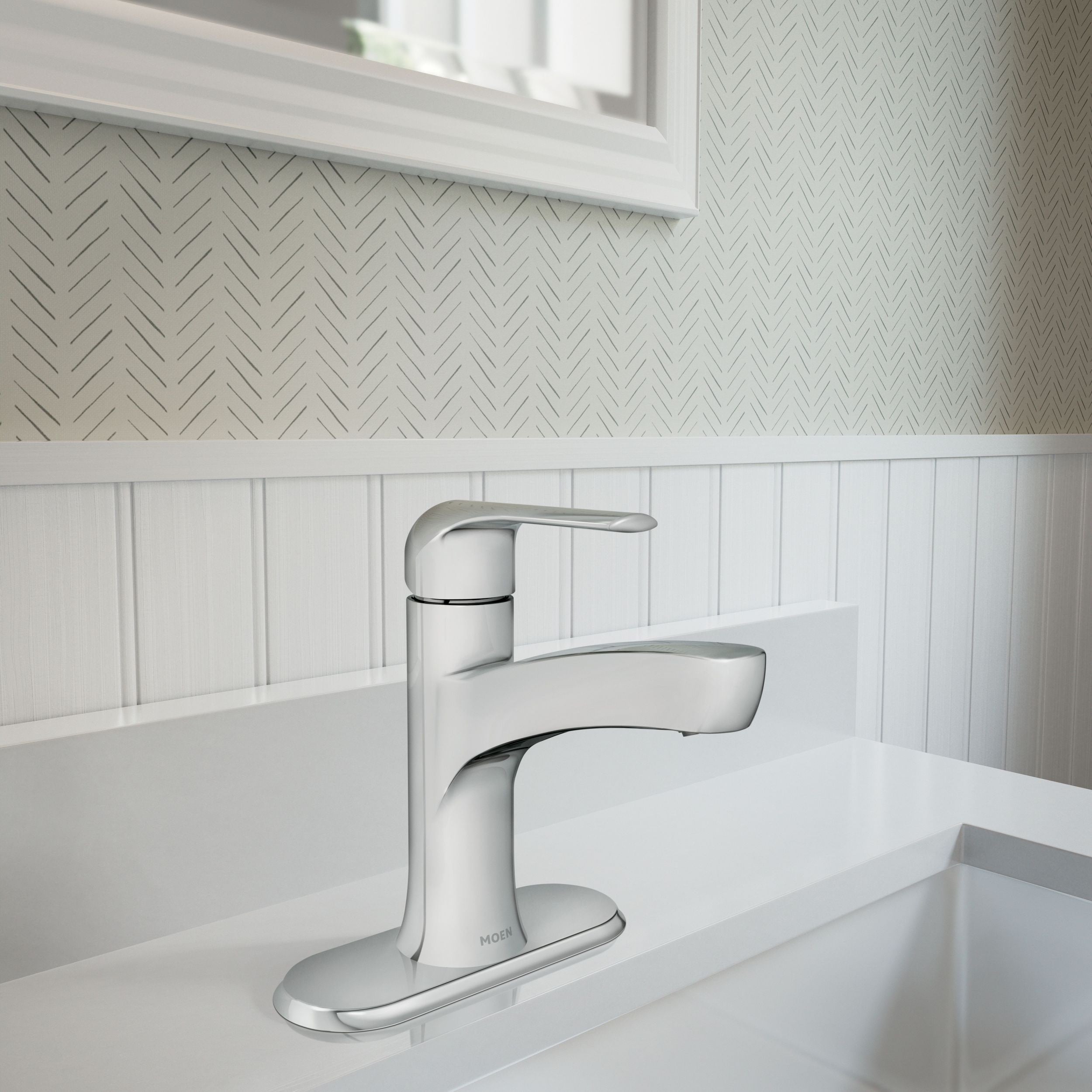 Moen Tilson Single-Handle Chrome Bathroom Lavatory/Bathroom Sink Faucet