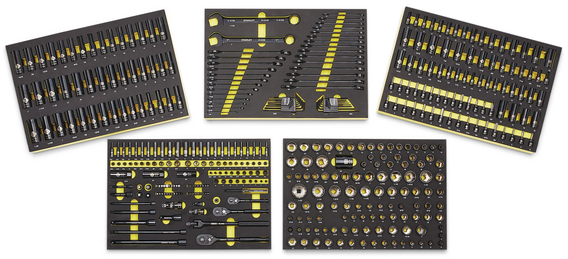Stanley Professional Grade Black Chrome Socket Set, SAE/Metric, 427-pc