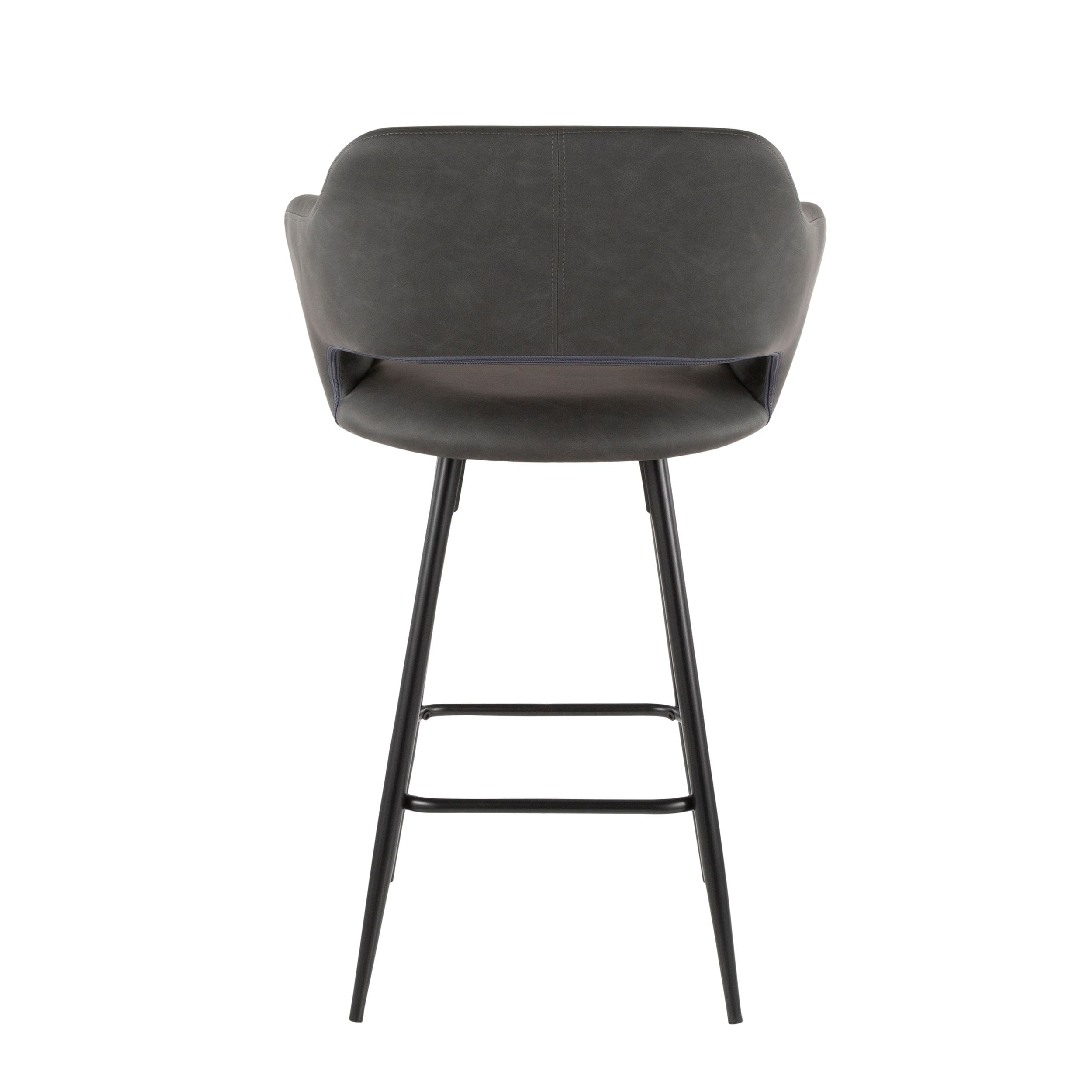 Lumisource Margarite Fixed-Height Counter Stool, Black, 25-in, 2-pc