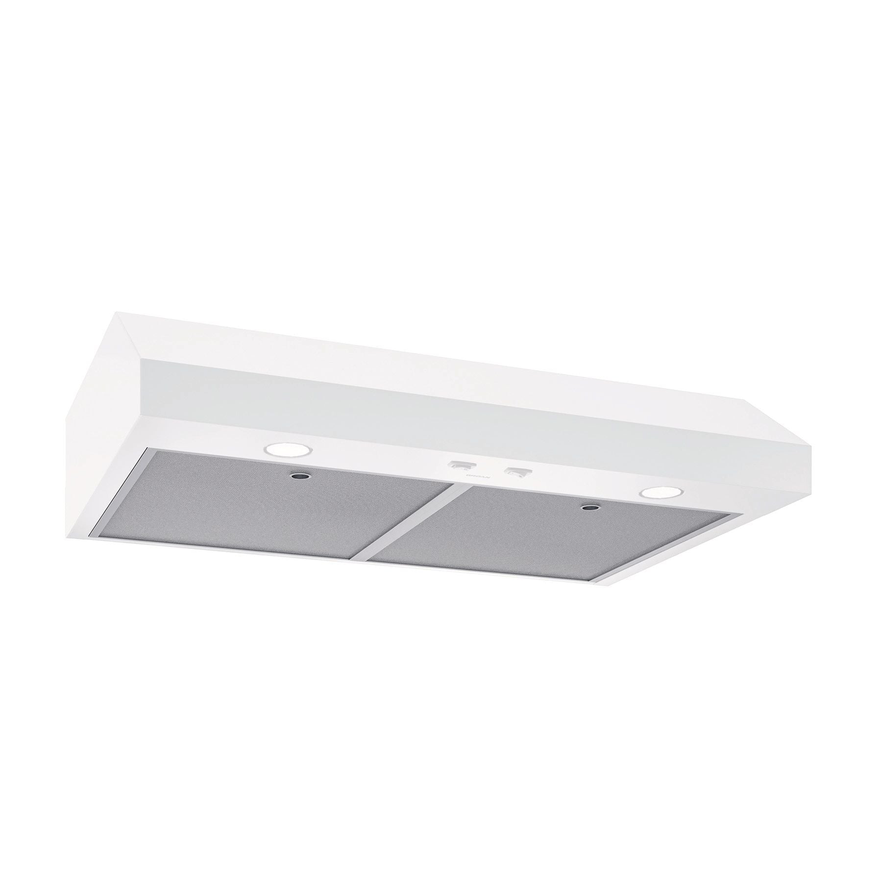 Broan Glacier1 350CFM Under Cabinet Kitchen Exhaust Fan Range Hood, White, 30-in
