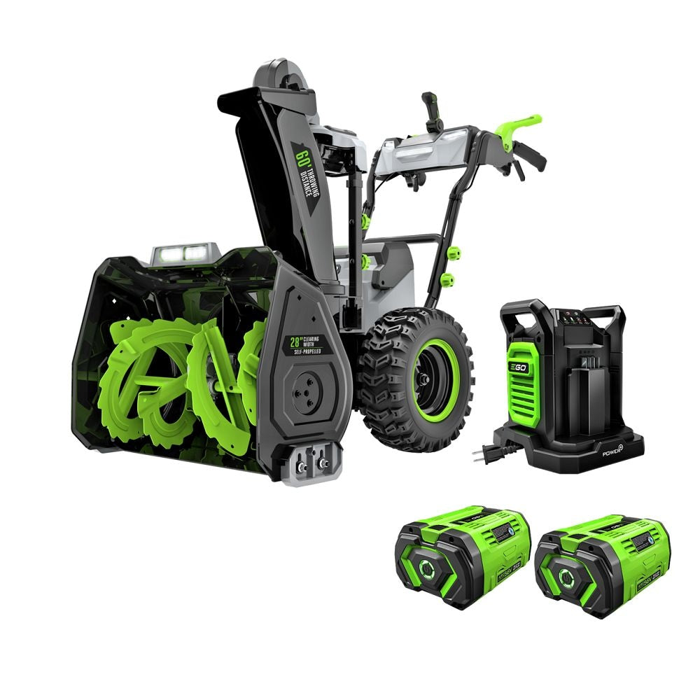 EGO POWER+ 56V Brushless Cordless 28-in Self-Propelled 2-Stage Peak Power Snowblower with (2)12.0Ah Batteries and Dual Port Charger