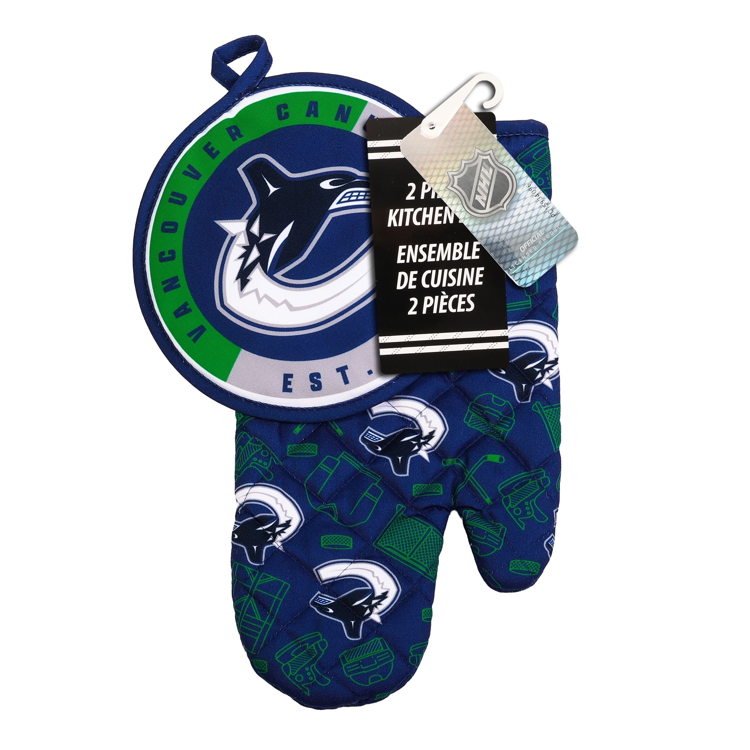 NHL Vancouver Canucks Kitchen Oven Mitt Pot Holder Set, 2-pc