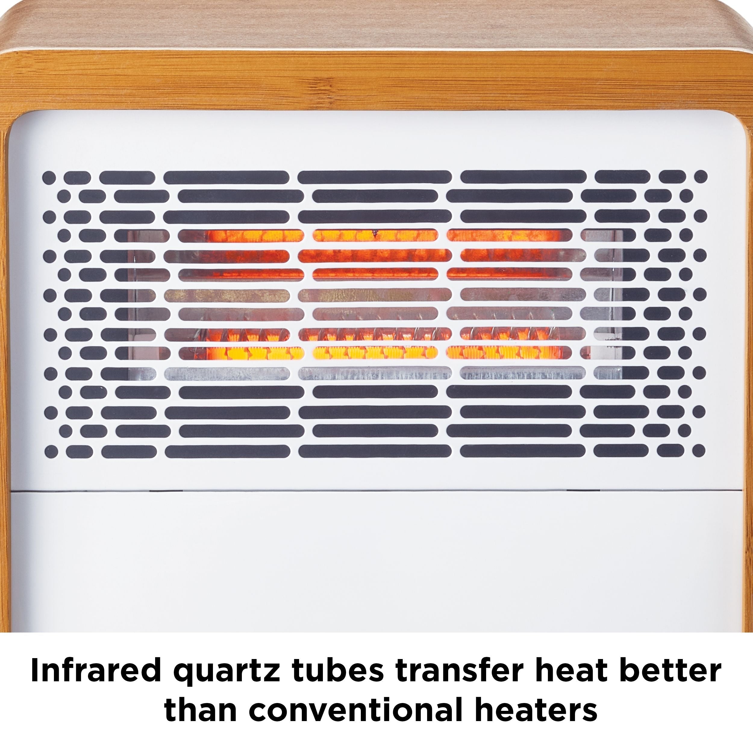 NOMA 3-Setting Cabinet Heater with Child Lock, Quartz and Radiant Heating, Wood Grain Finish