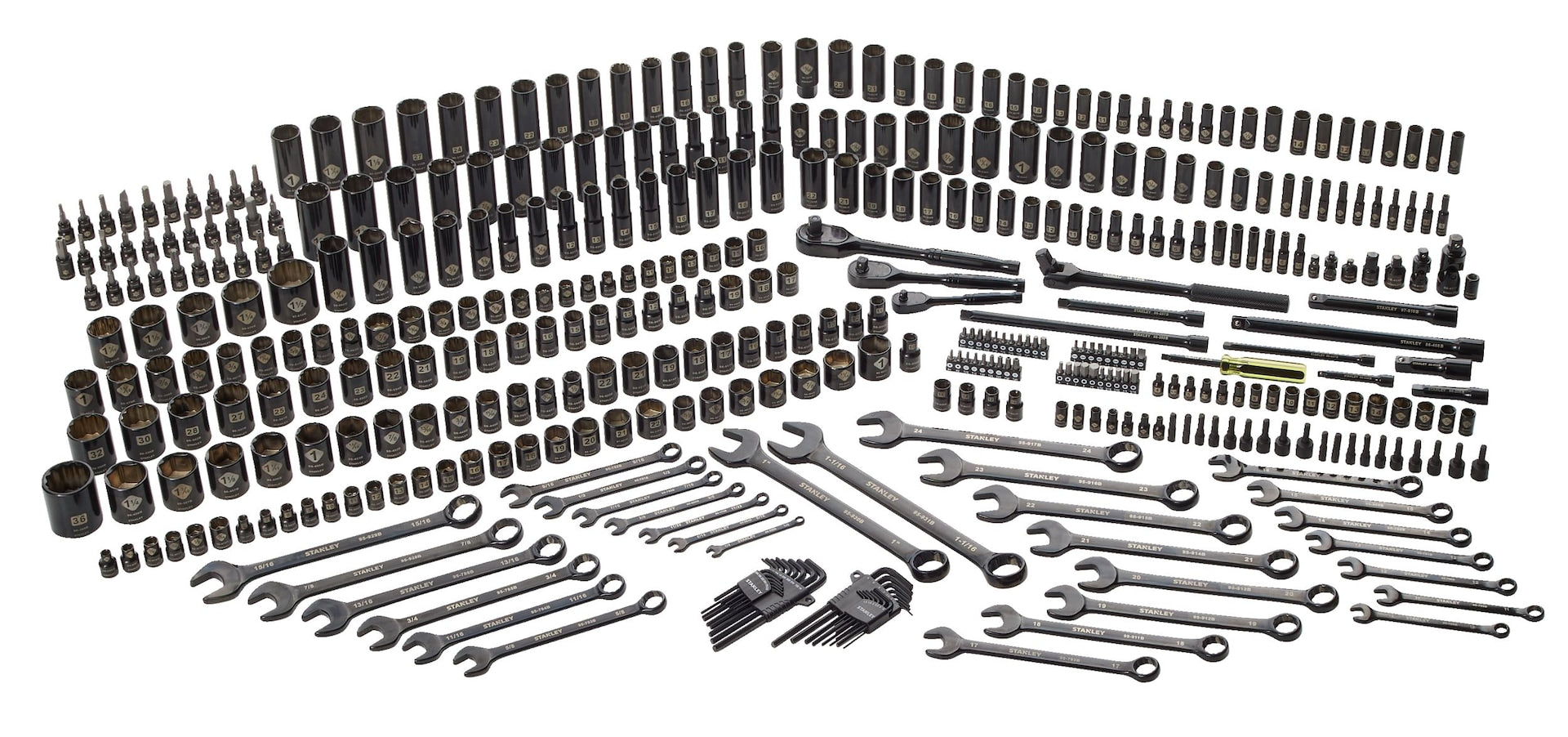 Stanley Professional Grade Black Chrome Socket Set, SAE/Metric, 427-pc