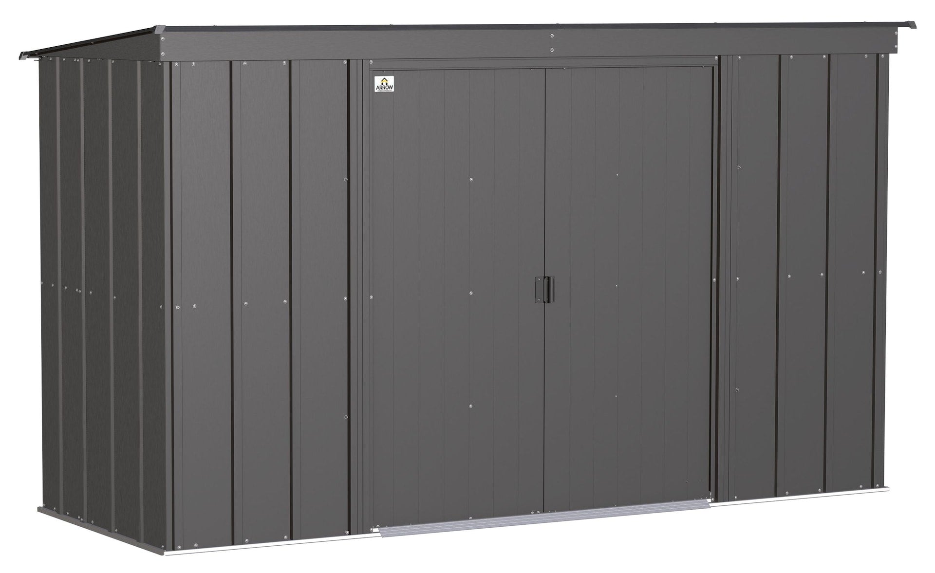 Arrow Classic Galvanized Steel Storage Shed, Charcoal, 10-ft x 4-ft