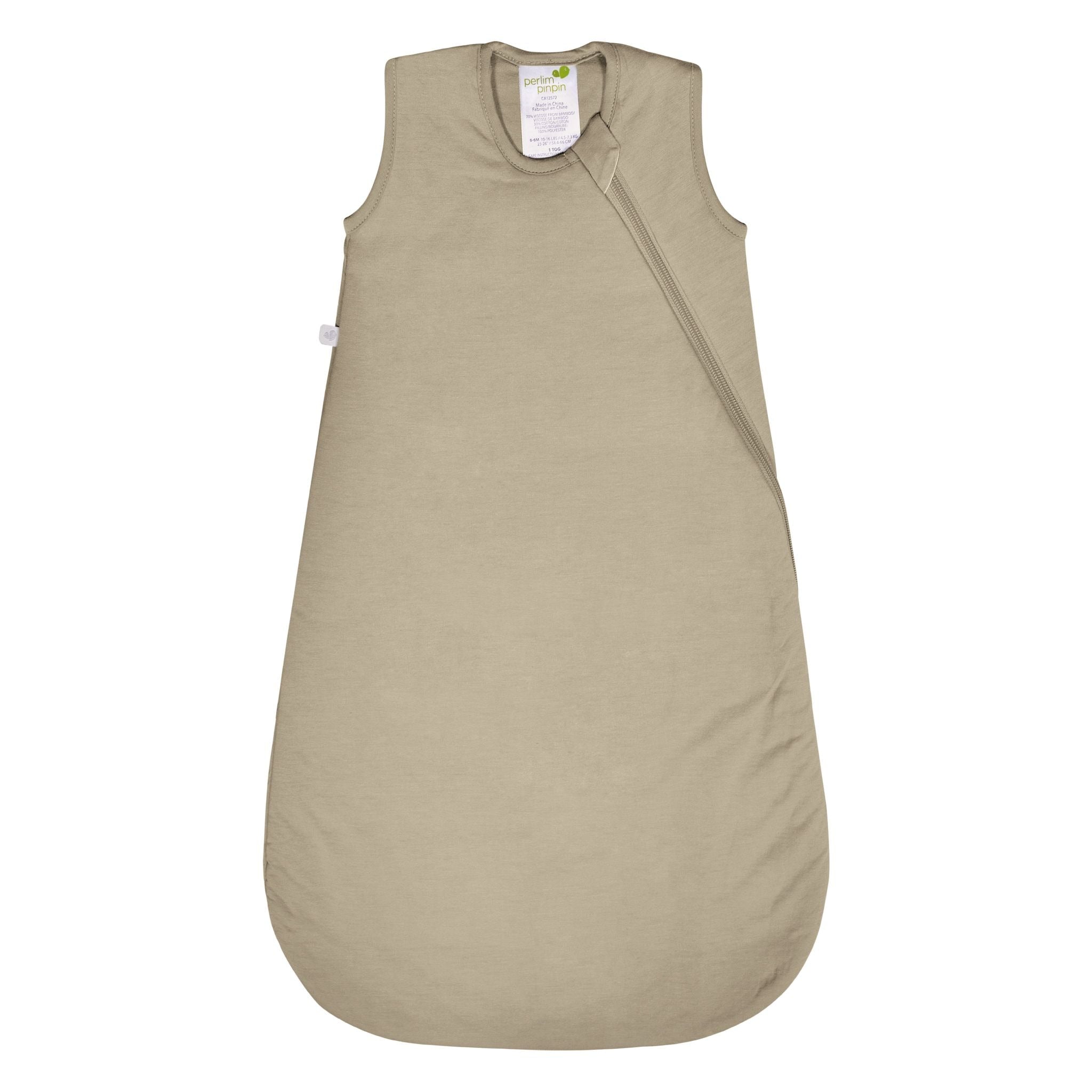 Perlimpinpin Bamboo Toddler Sleep Bag, Taupe, 18-36 months