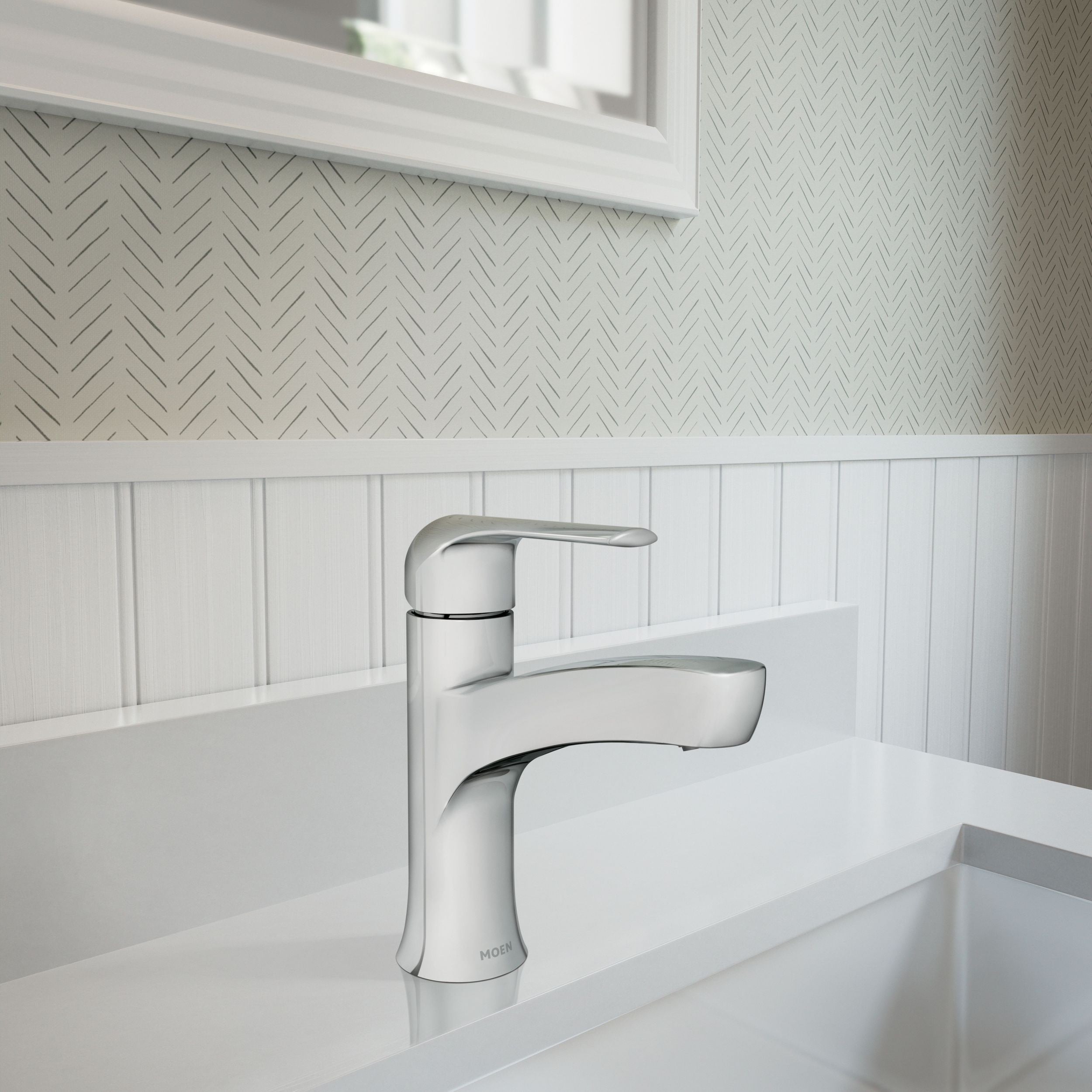 Moen Tilson Single-Handle Chrome Bathroom Lavatory/Bathroom Sink Faucet
