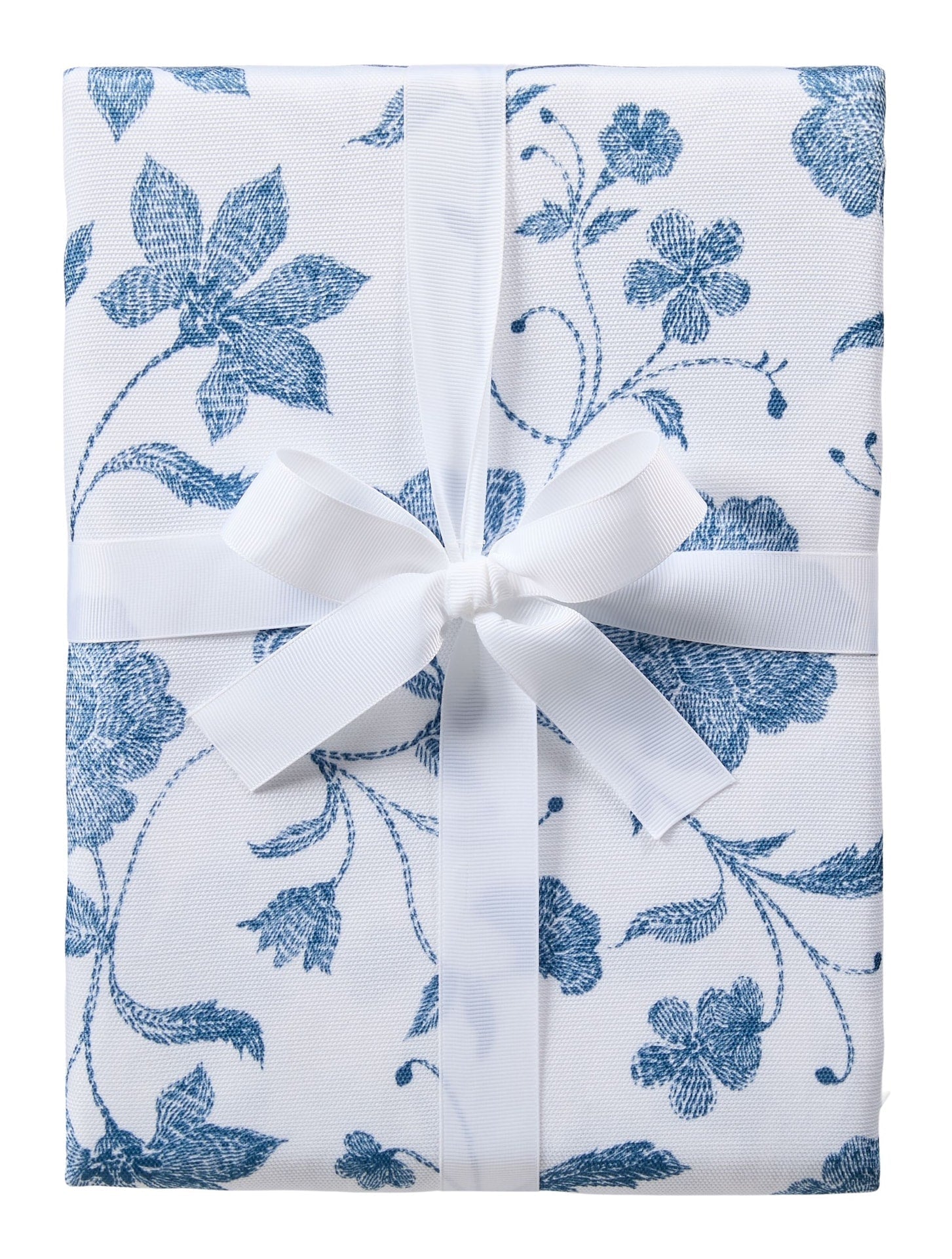 CANVAS Spill Resistant Floral Print Table Cloth, Blue/White, 60-in x 104-in