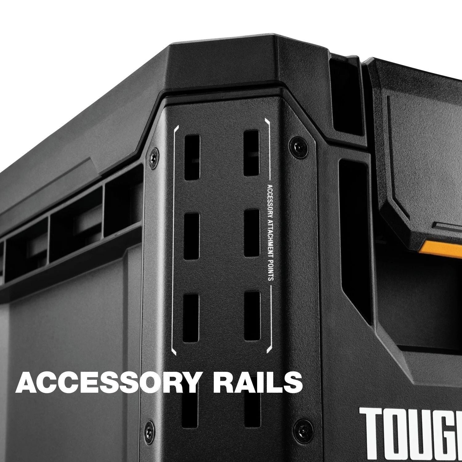 ToughBuilt StackTech Half Portable Modular Plastic/Metal Tool Box with Inner Tray and 5 Dividers, IP65-Rated, Black