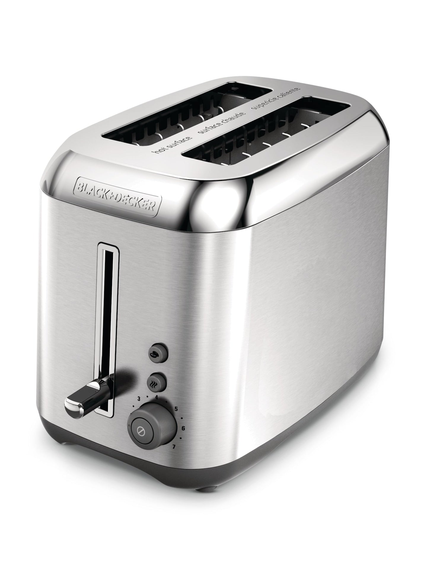 Black & Decker Kitchen Tools Extra Wide Slots Toaster with 7 Settings, Stainless Steel, 2-Slices