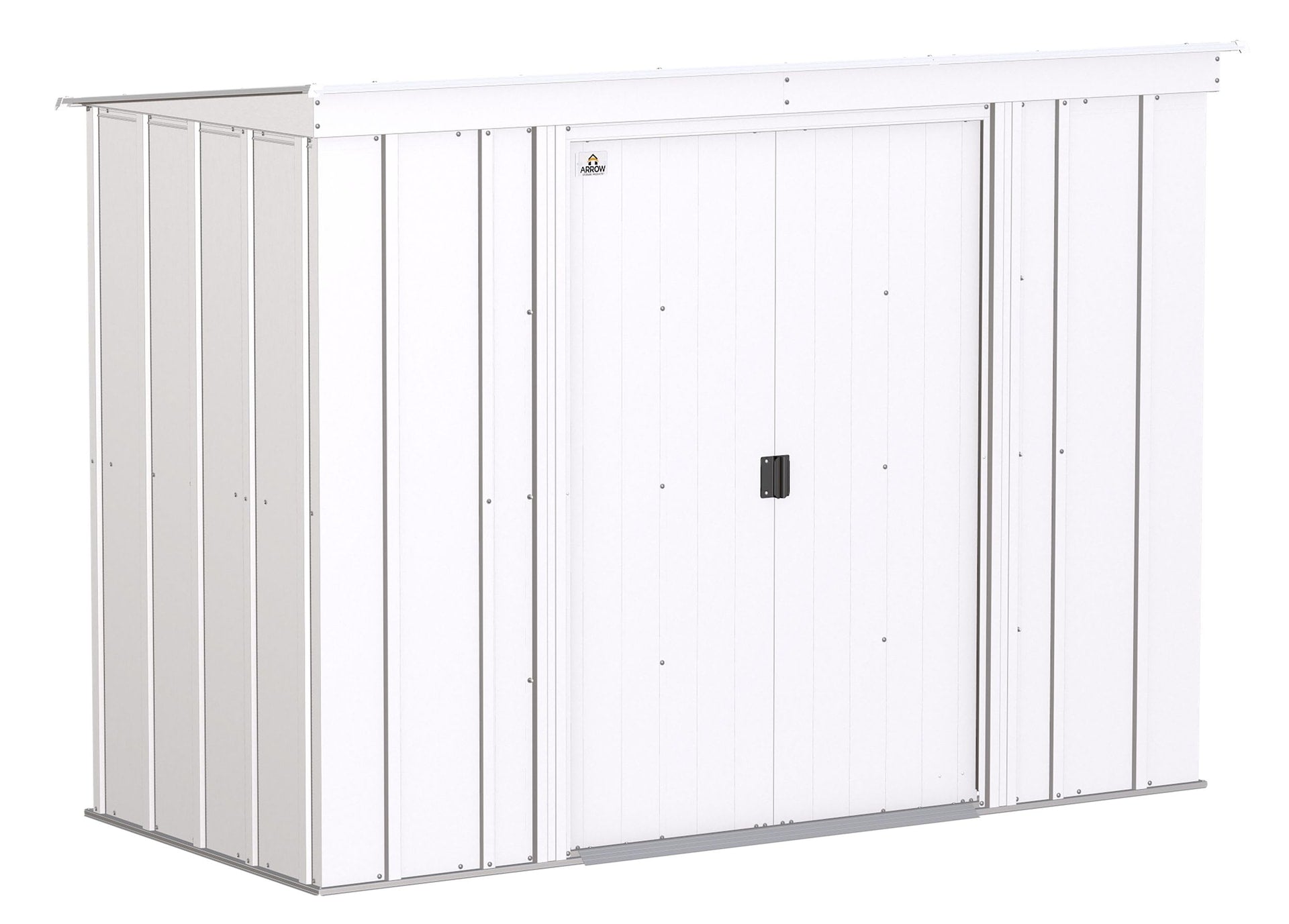 Arrow Classic Galvanized Steel Storage Shed, Flute Grey, 8-ft x 4-ft