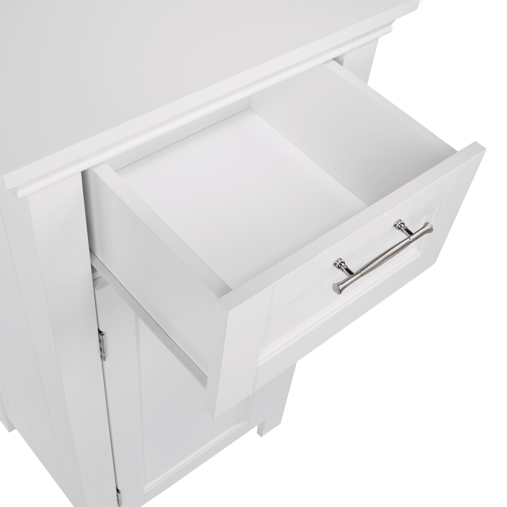 RiverRidge Home Somerset Single Door Bathroom & Laundry Storage Cabinet with Drawer & Adjustable Shelf, White